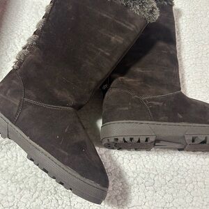 New WOT: Rampage Cozy Brown Winter Boots with Fur Trim Size 8.5
